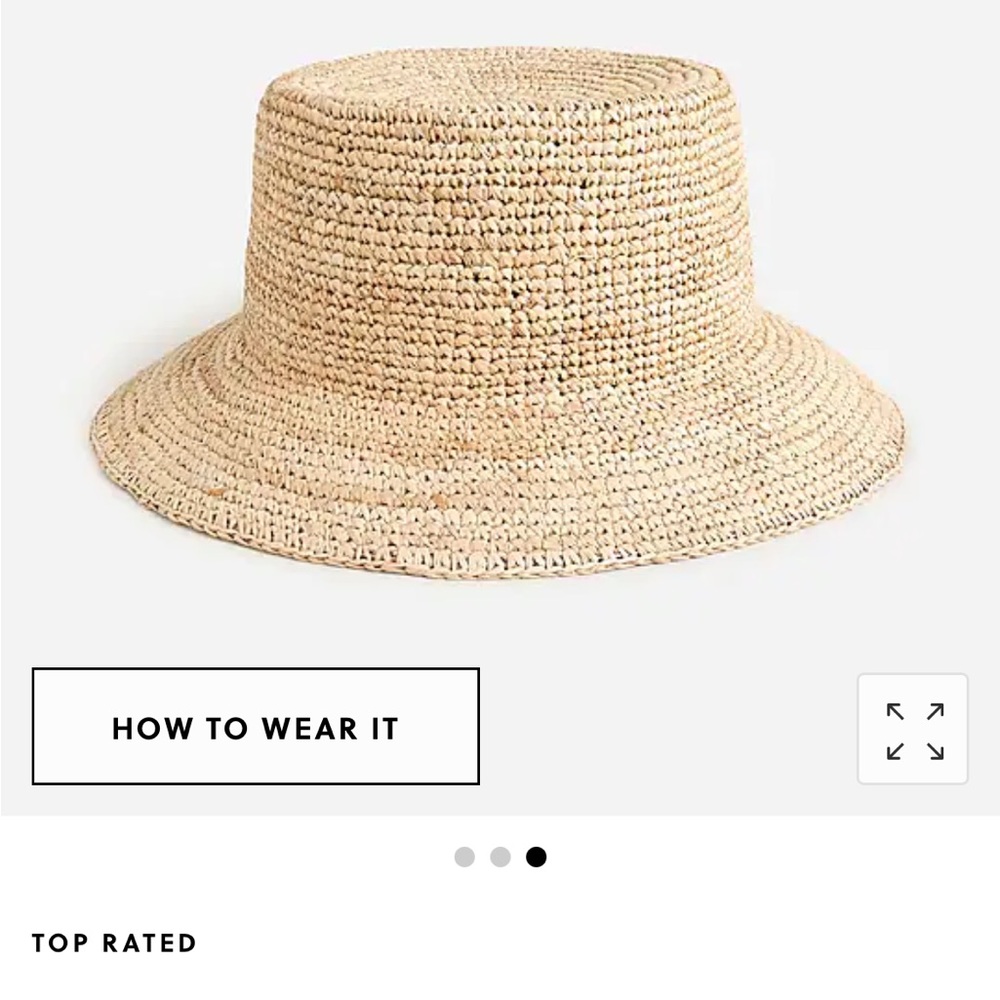 J Crew raffia straw bucket hat